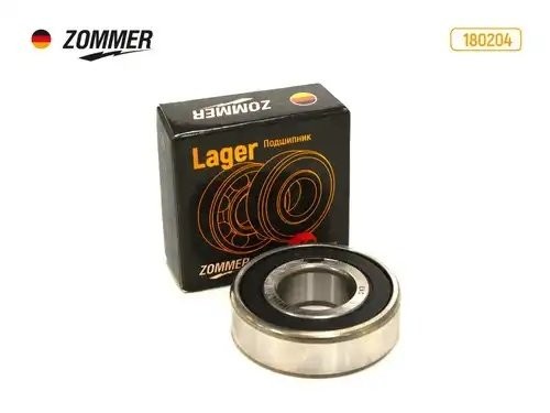 Подшипник 180204 кардана рулевого ГАЗ 3307 верхний, вала ведомого гидромуфты зад 180204 ZOMMER