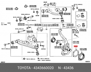 Прокладка поворотного кулака переднего 43436-60020 43436-60020 TOYOTA