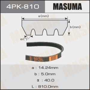ремень поликлиновой! 4PK810\ Subaru Forester 2.0/2.5 07-09 4PK-810 MASUMA