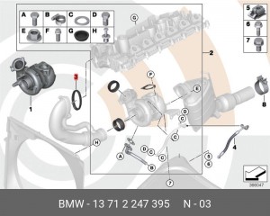 кольцо уплотнительное воздушного патрубка!\ BMW E87/E90/E91/E92/E93/E39/E60 13712247395 BMW