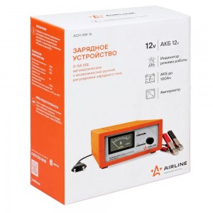 Зарядное устройство АКБ 12В (5А) ручная регулировка (амперметр) ACH-AM-16 AIRLINE