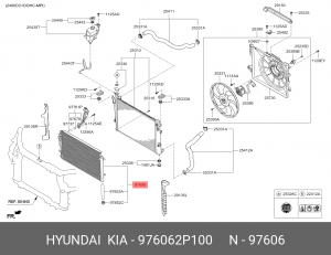 Радиатор кондиционера KIA Sorento (12-) (2.2 TDI) OE 976062P100 HYUNDAI KIA