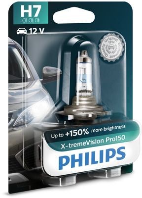 Лампа 12V H7 55W PX26d +150% блистер (1шт.) X-Treme Vision Pro 150 PHILIPS 12972XVPB1 PHILIPS