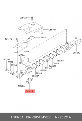 Прокладка коллектора металлическая 2851345200 MOBIS