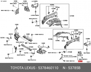 5378460110 ЩИТОК ЗАЩИТНЫЙ 53784-60110 TOYOTA