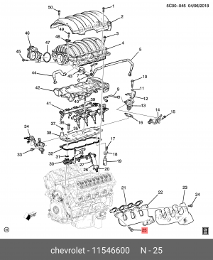 Болт CADILLAC Escalade коллектора выпускного (ACDelco Professional) OE 11546600 GENERAL MOTORS