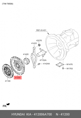 Корзина сцепления HYUNDAI HD120,AeroTown дв.D6DA22,D6GA (380мм) OE 412006A700 HYUNDAI KIA