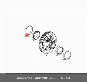 002 981 92 80 КОЛЬЦО ПОДШИПНИКА ВНЕШНЕЕ A 002 981 92 80 MERCEDES BENZ