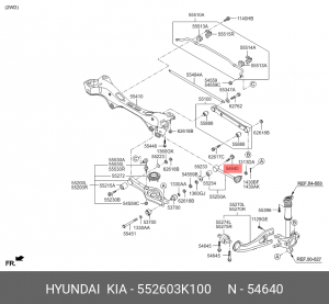 болт! M12\ Hyundai, KIA 552603K100 MOBIS