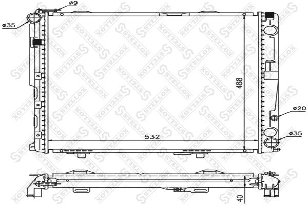 радиатор системы охлаждения! MB W124 2.5D/3.0D 93-95 10-25904-SX STELLOX