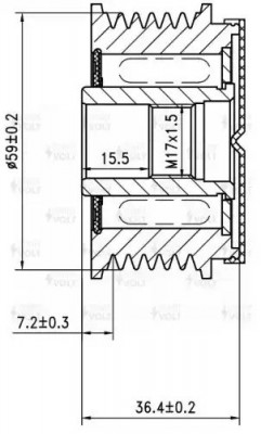 Шкив с обгонной муфтой генер. для а/м Ford Transit Connect (01-) 1.8TDCi (SGP 10 SGP 1042 START VOLT