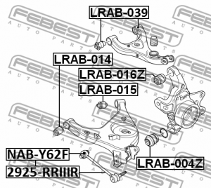 Сайлентблок задн цапфы RANGE ROVER III 2002-2012 LRAB-016Z LRAB-016Z FEBEST