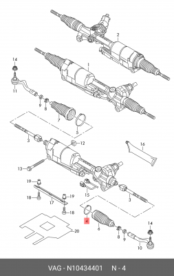 хомут зажимной N10434401 N 104 344 01 VAG