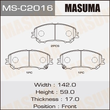 колодки диск. перед.!\ Nissan Qashqai 1.6/2.0/1.5dCi/1.6dCi 13> MSC2016 MASUMA