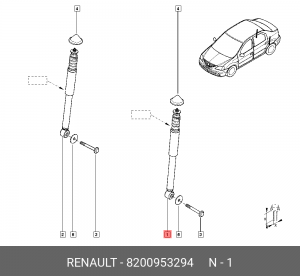 амортизатор задний!\ Dacia Logan 1.4/1.6/1.6 16V/1.5CDi 04> 8200953294 RENAULT