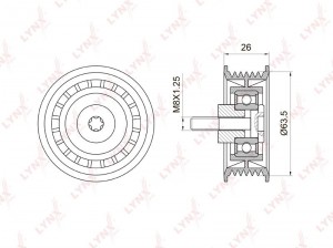 Ролик направляющий приводного ремня PB-7029 LYNXAUTO