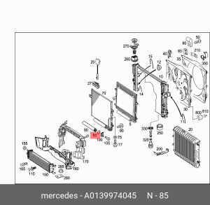 Кольцо уплотнительное MERCEDES E (W202),Sprinter (W906) трубки радиатора OE A0139974045 MERCEDES BENZ