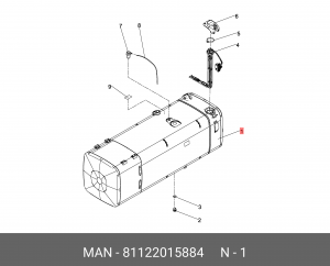 Топливный бак 800L / 85L 81122015884 MAN