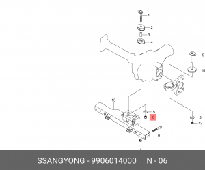 Гайка SSANGYONG Actyon (06-),Kyron (05-),Actyon Sport (06-) OE 9906014000 SSANG YONG