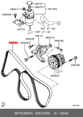 РЕМЕНЬ ПРИВОДНОЙ ПОЛИКЛИНОВОЙ 4451A095 4451A095 MITSUBISHI