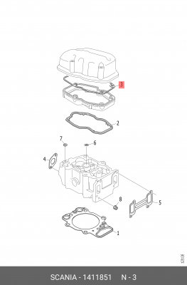 Прокладка клапанной крышки Scania 1411851 1411851 SCANIA