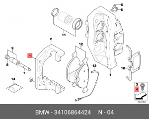 Болт BMW 3 (F30,F31) с шайбой TORX OE 34106864424 BMW