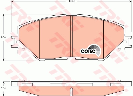 Колодки тормозные TOYOTA Auris (07-),Rav 4 (09-,13-) передние (4шт.) TRW GDB3424 TRW