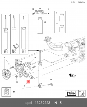 САЙЛЕНТБЛОК КУЛАКА ЗАДНЕГО 13239223 GENERAL MOTORS