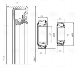 Подшипник ступицы Mercedes E W124 (84-) перед. (кмпл:подш.2шт./сальн.) (CS 1908) CS 1908 TRIALLI