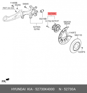 Ступица KIA Ceed (18-) колеса заднего OE 52730K4000 HYUNDAI KIA