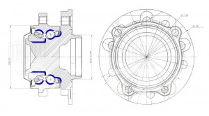 Ступица Mercedes E (W213) (16-)/C (W205) (14-) 2wd (перед. в сборе с подшип.) (M MR 1535 TRIALLI