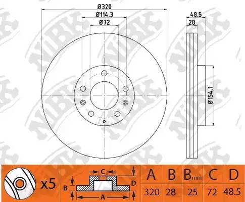 Диск тормозной MAZDA CX-7/CX-9 07-  RN1503 RN1503 NIBK