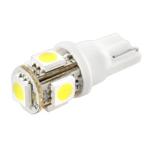 Лампа 12В   5Вт светодиод 5 SMD диодов (салон/габарит/стоп) (БЕЛАЯ) /SKYWAY/ S08201124 SKYWAY
