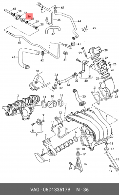 Клапан VW Passat (06-) вакуумной системы OE 06D 133 517 B VAG