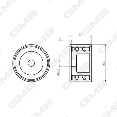 Ролик ГРМ SUBARU Forester,Impreza,Legacy,Outback (98-) (1.6/2.2) обводной GMB GT90280 GMB