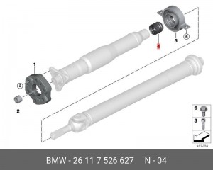 пыльник карданного вала!\ BMW E82/E88 26 11 7 526 627 BMW