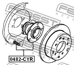 Ступица в сборе задняя MITSUBISHI LANCER CY,CZ# 2007.03- 0482-CYR 0482-CYR FEBEST