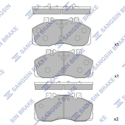 Колодки тормозные HYUNDAI Mighty EX9 (15-) дисковые передние/задние (4шт.) SANGS SP1552 SANGSIN