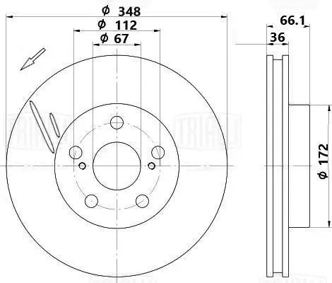 BMW G30/G31/G11/G12 348X36 DF240117 TRIALLI