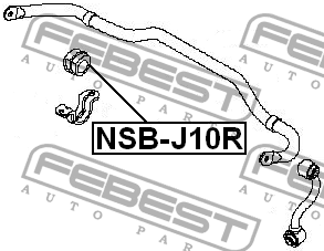 Втулка стабилизатора NISSAN QASHQAI J10E 2006.12-2013.12 NSB-J10R NSB-J10R FEBEST