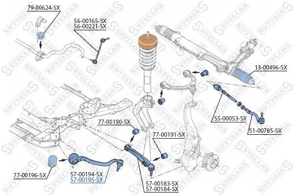 рычаг правый  5700195SX 5700195SX STELLOX