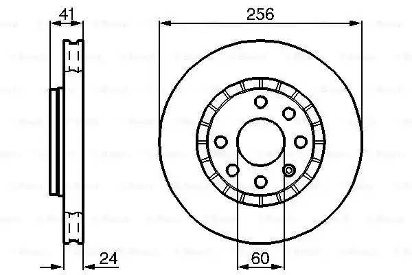 Диск тормозной DAEWOO Nexia (95-) CHEVROLET Lanos (97-) (R14) передний (1шт.) BO 0 986 478 327 BOSCH