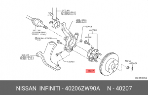 Диск тормозной 40206-ZW90A 40206ZW90A NISSAN