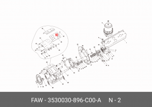 Энергоаккумулятор тормозной среднего моста (6Х6) 3530030896C00A FAW
