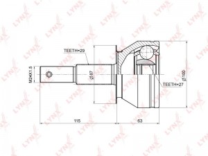 ШРУС наружный подходит для NISSAN Pathfinder(R51) 2.5D MT 05 / Navara(D40) 2.5D  CO-3674 LYNXAUTO
