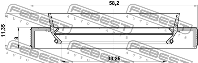 Сальник привода HONDA ACCORD CL# 2002-2008 (35X58X8X11,4) 95HBY-35580811R 95HBY-35580811R FEBEST