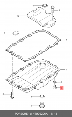 AUDI Q7 (2005>)/ VW TOUAREG (2002-2010) 10*7*1,5 / torx WHT 000 206 A VAG
