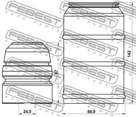 Пыльник передн амортизатора с отбойником комплект PEUGEOT BOXER PGSHB-BOXF-KIT PGSHB-BOXF-KIT FEBEST