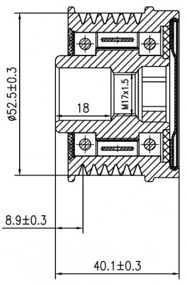 Шкив с обгонной муфтой генер. для а/м Subaru Forester SH (10-)/XV (12-) 2.0i (SG SGP 2201 START VOLT