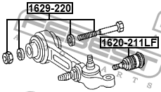 Болт с эксцентриком ремкомплект MERCEDES BENZ E-CLASS W211 1629-220 1629-220 FEBEST